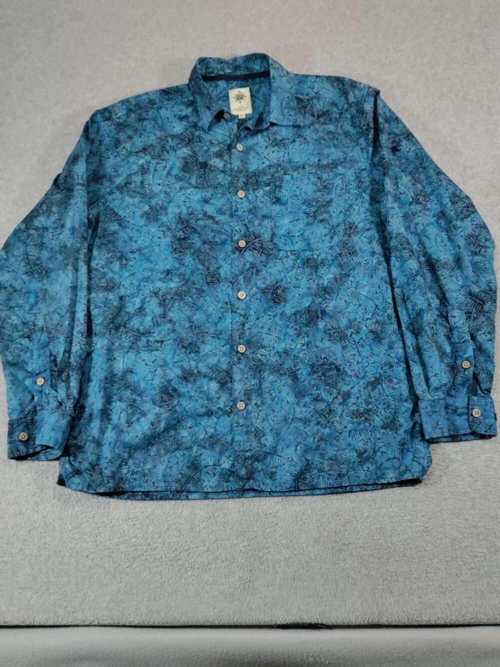 The Territory Ahead Mens M Blue Abstract Print Cotton Button Up Shirt